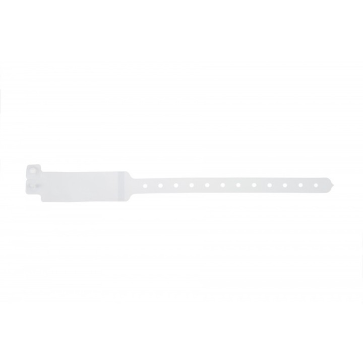 BRACELET EN VINYLE ADULTE HOPITAL AVEC ETIQUETTE BLANC 1474061