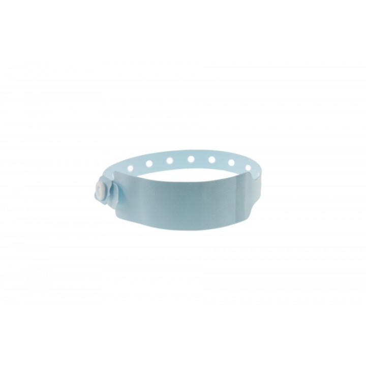 BRACELET EN VINYLE ADULTE HOPITAL AVEC ETIQUETTE BLEU PALE 1474062