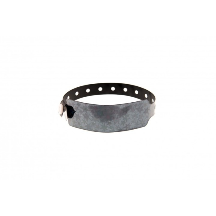 BRACELET HOLOGRAPHIQUE NOIR AVEC ETOILES TAILLE XL 1474165