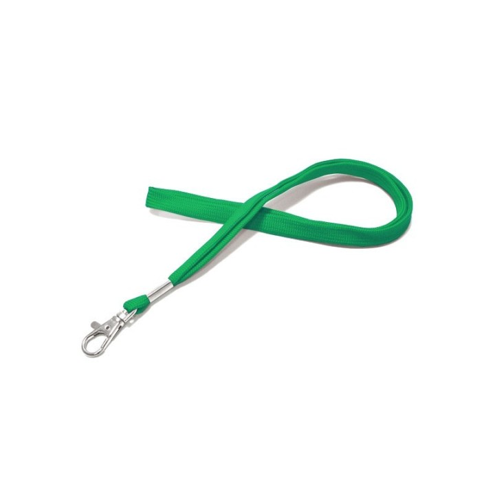 Cordon tour de cou tube 12mm avec crochet vert x100 1437282