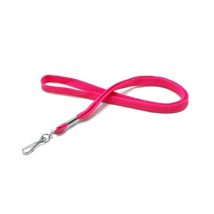Cordon de cou tube 12mm polyester avec mousqueton métal Couleur x100