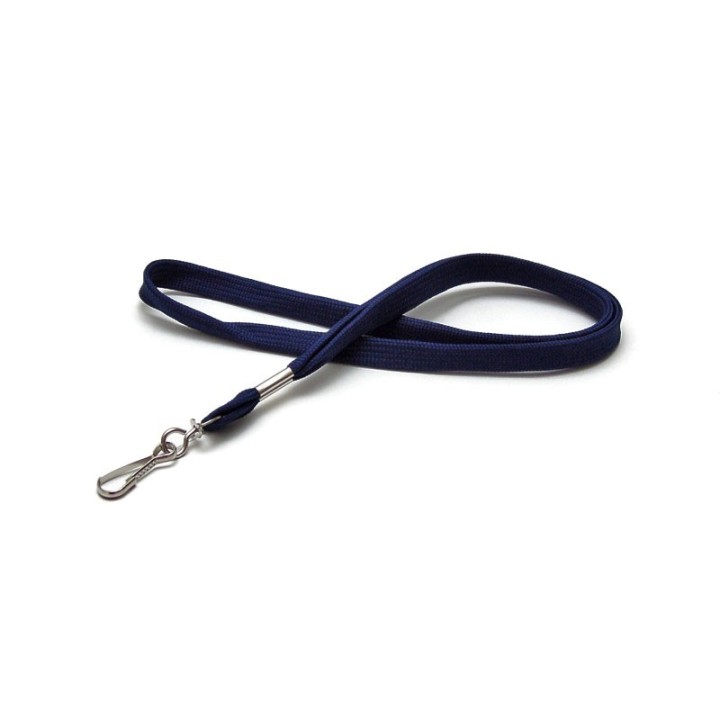 Cordon de cou tube 12mm polyester avec mousqueton métal Couleur x100