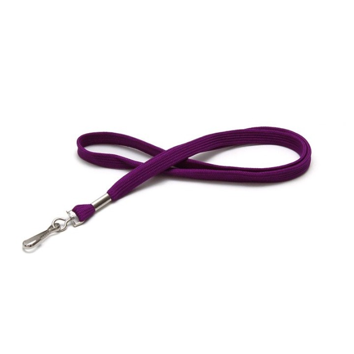 Cordon de cou tube 12mm polyester avec mousqueton métal Couleur x100