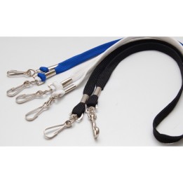 Cordon tour de cou tube 12mm avec double attache crochet métal Couleur X100 1437226
