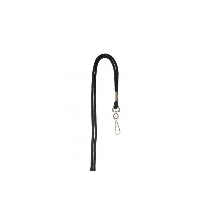 Cordon tour de cou rond 4mm avec mousqueton métal bleu marine 1434018