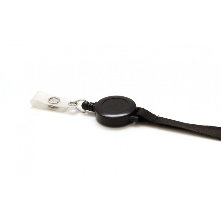 Cordon plat 10 mm satiné avec enrouleur attache badge Couleur X 100 1437100