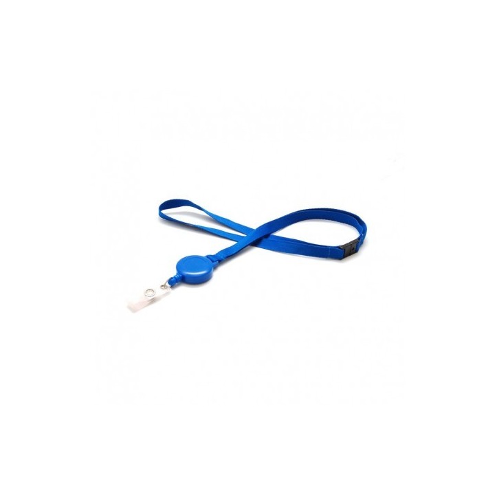 Cordon plat 10 mm satiné avec enrouleur attache badge Couleur X 100 1437100