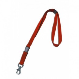 Cordon tour de cou sécurisé en polyester 15 mm boucle détachable et crochet métal Rouge x100 1437374