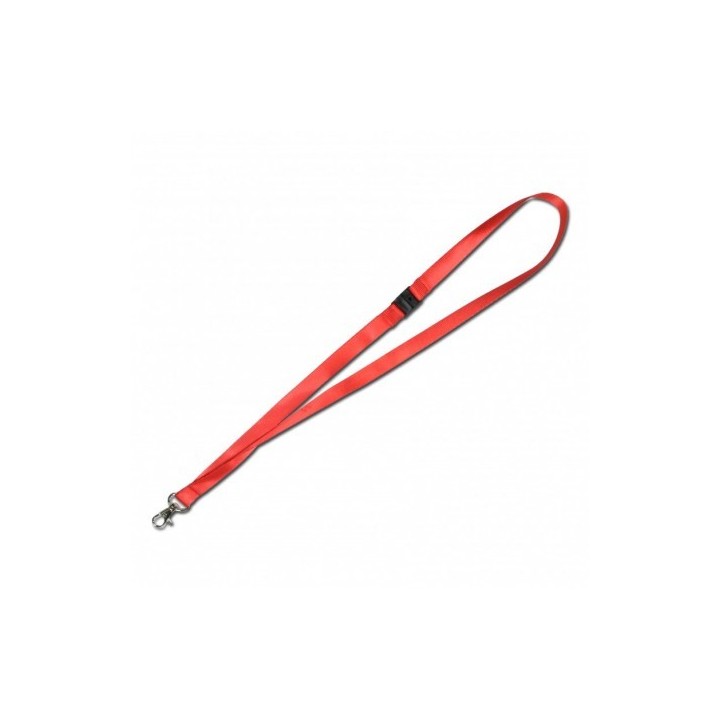 Cordon tour de cou sécurisé satiné en polyester 15 mm crochet métal rouge 1437394