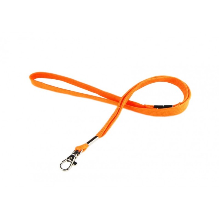 Cordon Tour de cou tube en polyester 12 mm orange crochet métal x100 1437299