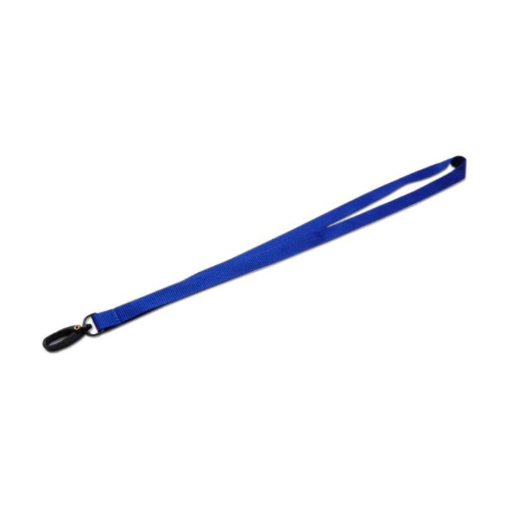 Cordon Tour de cou plat en polyester 15mm mousqueton plastique x 100 1436051 bleu