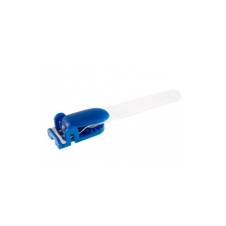 Pince Bretelle plastique avec lanière en couleur IDP13 x100 1411112 Bleu