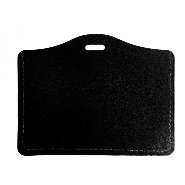 Porte-badge rigide aspect cuir horizontal 1 carte CB NOIR 1453261