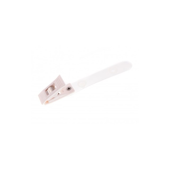 Pince Crocodile plastique avec lanière translucide IDP12 x100 1412100 Blanc