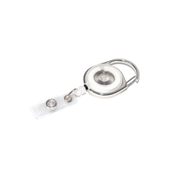 Enrouleur attache badge plastique translucide rond IDS980 x100 1461078 blanc