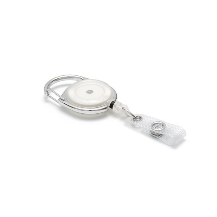 Enrouleur attache badge plastique translucide rond IDS980 x100 1461078 blanc