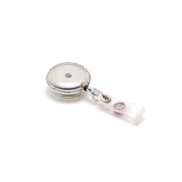 Enrouleur Zip plastique Attache Badge Cercle métal IDS950 x100 1473061 blanc translucide