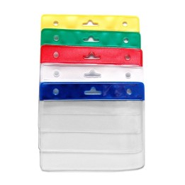 Porte-badge souple vinyle avec bandeau couleur renforcé 1453050