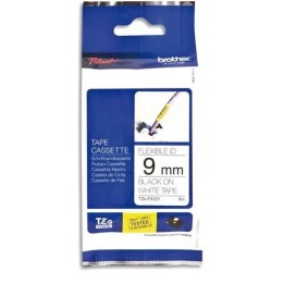 Ruban D'Etiquettes Brother Noir Sur Blanc 9mmx8m TZe-FX221