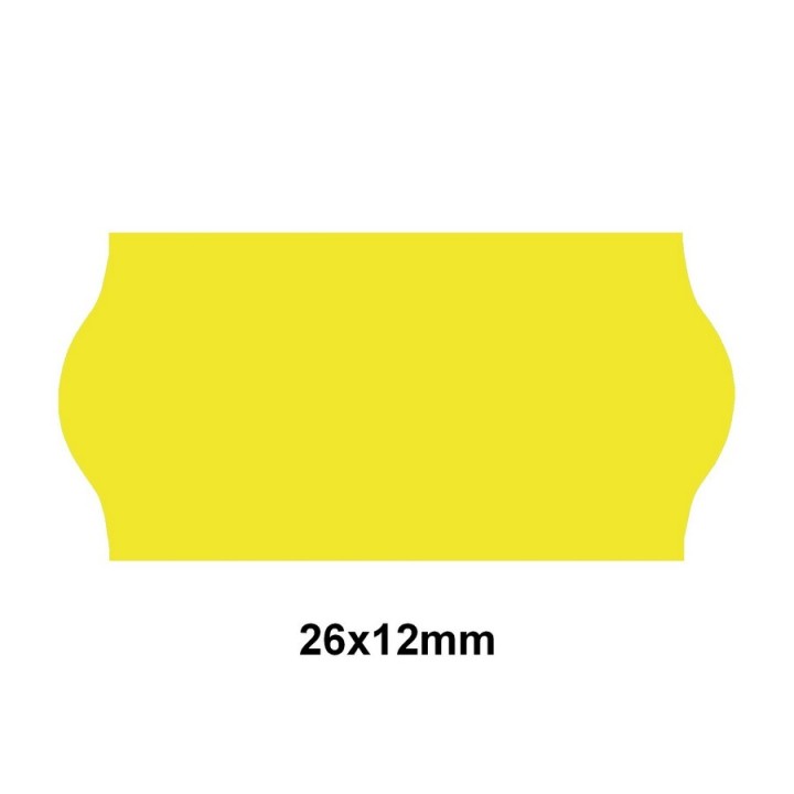 Étiquette adhésif amovible jaune EP26C-042 pour pince SATO KENDO/SAMARK 26  26x12mm - Althus-Office