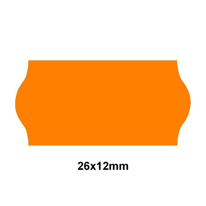 Étiquette adhésif amovible orange EP26C-047 pour pince SATO KENDO/SAMARK 26  26x12mm - Althus-Office