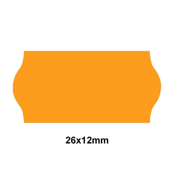 Étiquette adhésif permanent orange EP26C-007 pour pince SATO KENDO/SAMARK 26  26x12mm - Althus-Office