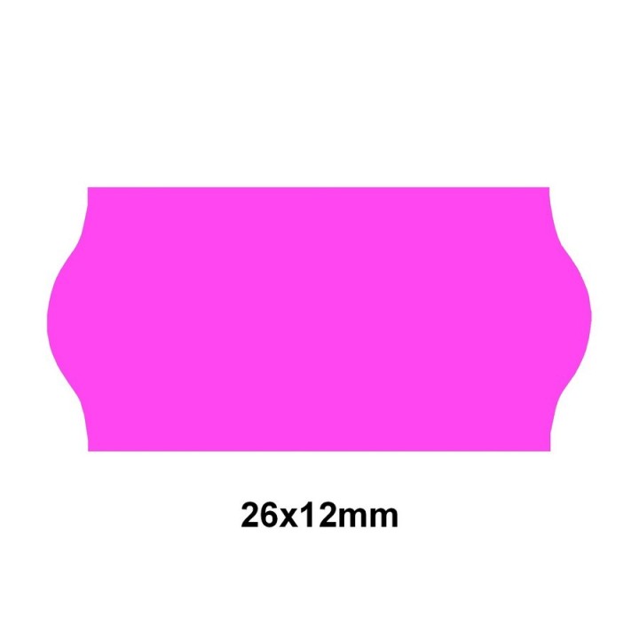 Étiquette adhésif permanent rose EP26C-006 pour pince SATO KENDO/SAMARK 26  26x12mm - Althus-Office