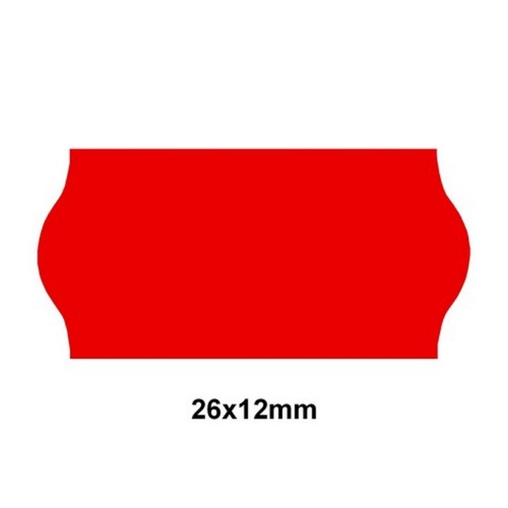 Étiquette adhésif permanent rouge EP26C-005 pour pince SATO KENDO/SAMARK 26  26x12mm - Althus-Office