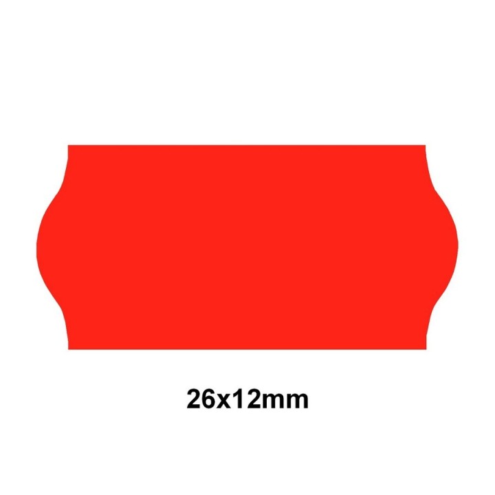 Etiquette adhésif permanent rouge fluo pour pince Sato SAMARK/KENDO 26 EP26F-005  26x12mm - Althus-Office