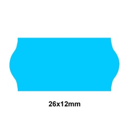 Etiquette adhésif permanent bleu fluo pour pince Sato SAMARK/KENDO 26 EP26F-003  26x12mm - Althus-Office
