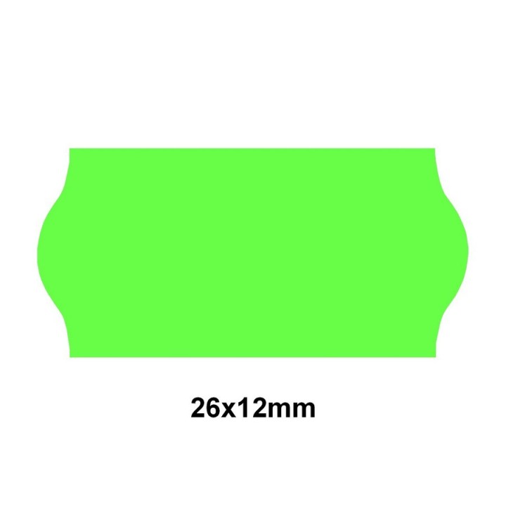 Etiquette adhésif amovible vert fluo pour pince Sato SAMARK/KENDO 26 EP26F-044  26x12mm - Althus-Office