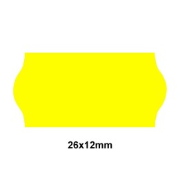 Etiquette adhésif amovible jaune fluo pour pince Sato SAMARK/KENDO 26 EP26F-042  26x12mm - Althus-Office