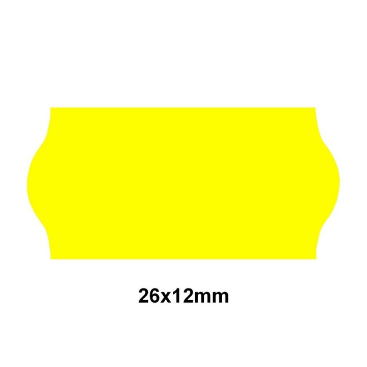 Etiquette adhésif amovible jaune fluo pour pince Sato SAMARK/KENDO 26 EP26F-042  26x12mm - Althus-Office