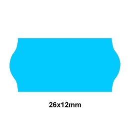 Etiquette adhésif amovible bleu fluo pour pince Sato SAMARK/KENDO 26 EP26F-043  26x12mm - Althus-Office