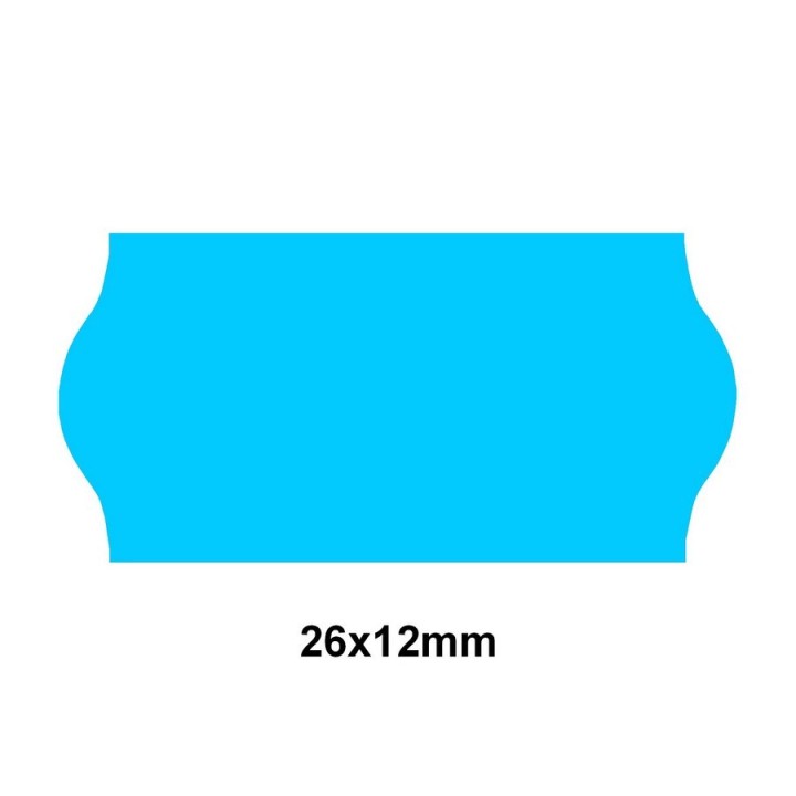 Etiquette adhésif amovible bleu fluo pour pince Sato SAMARK/KENDO 26 EP26F-043  26x12mm - Althus-Office