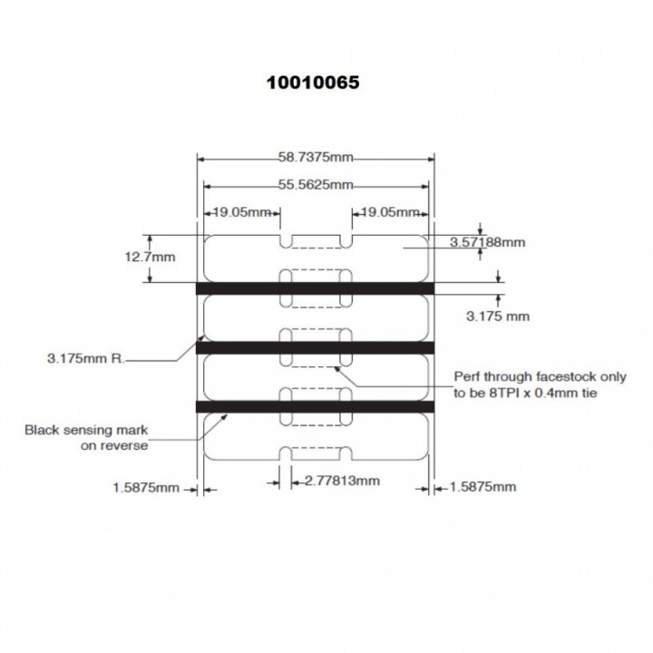 Étiquette en bobine thermique direct bijouterie ZEBRA 8000D 10010065 56 x 13 mm - Avec Rabat - Althus-Office