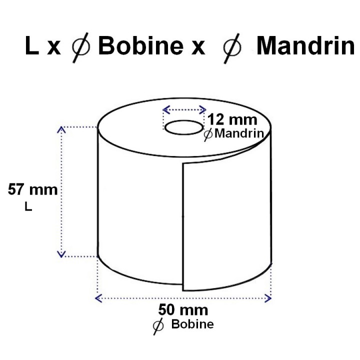 Bobine papier thermique 48g - 56157-20096 - BPA Free - 57x50x12mm  - Althus-office