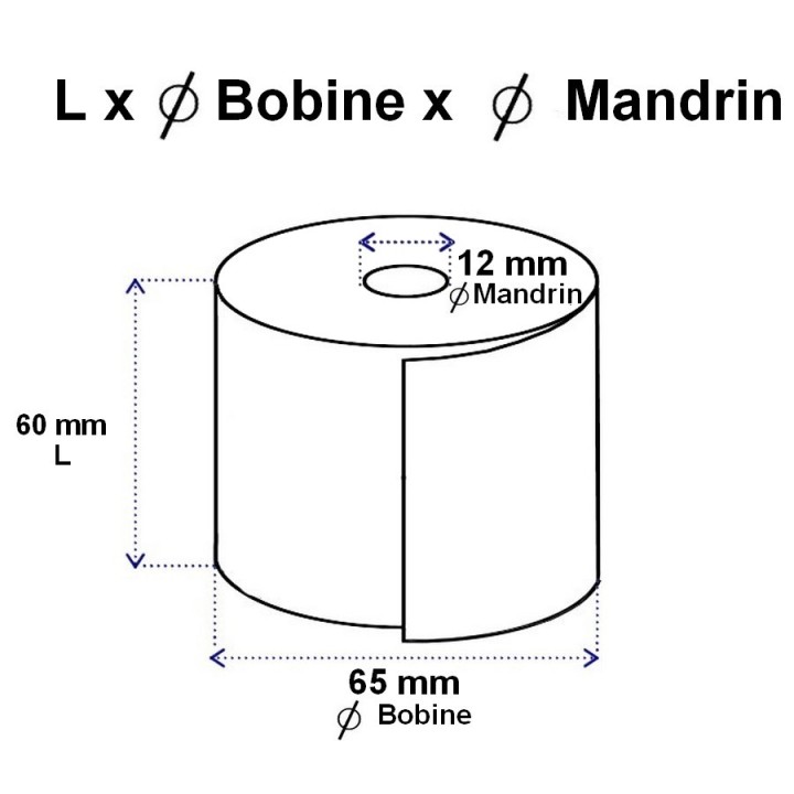 Bobine papier thermique 48g - 56160-40011 - PHENOL Free - 60x65x12mm  - Althus-office