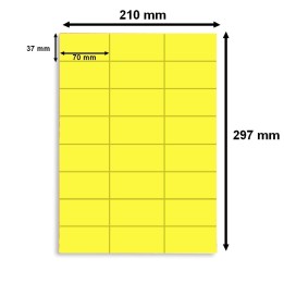 Étiquette 70 x 37 mm en planche A4, coloris jaune vif. - 3160 - Disponible chez Althus-Office