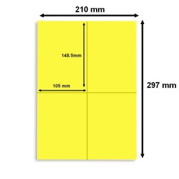 Étiquette jaune 105 x 148,5 mm - Planche A4 avec 4 étiquettes pour un marquage précis - Althus-Office