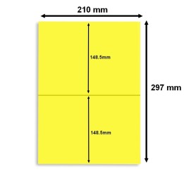 Étiquette jaune fluo 210 x 148,5 mm - Planche A4 avec 2 étiquettes pour un marquage net - Althus-Office