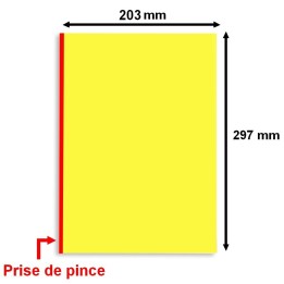 Étiquette en planche A4 avec prise pour pince, coloris jaune vif. - 0225 - Disponible chez Althus-Office