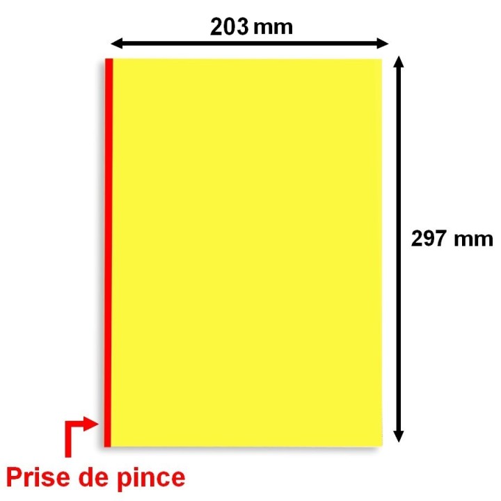 Étiquette en planche A4 avec prise pour pince, coloris jaune vif. - 0225 - Disponible chez Althus-Office