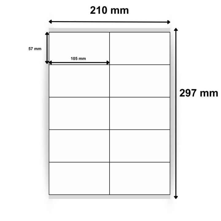 Étiquettes en papier vélin blanc 105 x 57 mm - 100  planches par boîte - Trouvez sur Althus-Office
