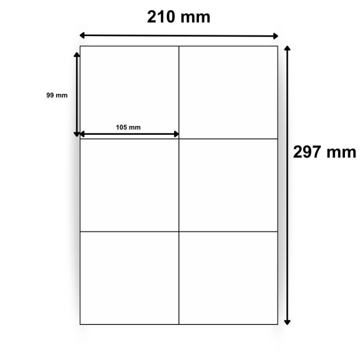 Étiquettes en papier vélin blanc 105 x 99 mm - 100  planches par boîte - Trouvez sur Althus-Office