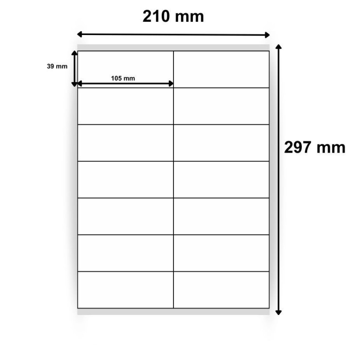 Étiquettes adhésives en planche 105 x 39mm - Réf : 0179 - Procurez-vous sur Althus-Office