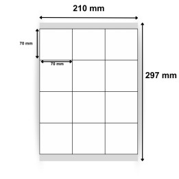 Étiquettes en planche 70x70 mm - Réf : 0196| 2 400 étiquettes par boîte - Commandez sur Althus-Office