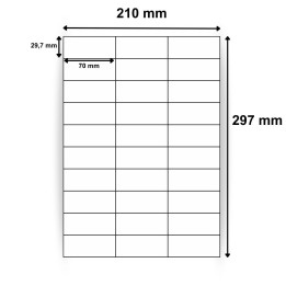 Planche d’étiquettes 70 x 29,7mm - 30 étiquettes par feuille - Découvrez sur Althus-Office