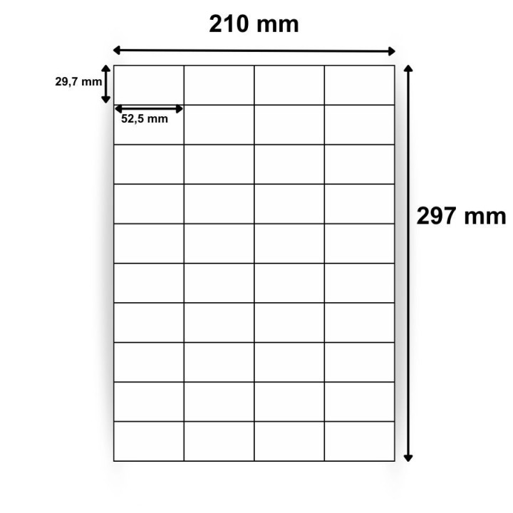 Étiquettes en papier vélin blanc 52,5 x 29,7 mm - 200 planches par boîte - Trouvez sur Althus-Office