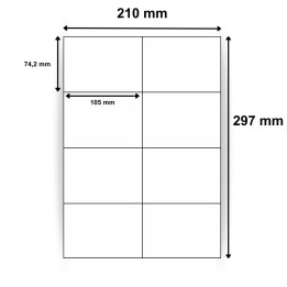 Planche d’étiquettes 105 x 74,2mm - 8 étiquettes par feuille - Découvrez sur Althus-Office